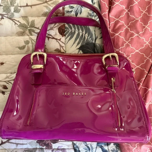 Ted Baker Fuchsia Glossy Shoulder Bag - Picture 1 of 14
